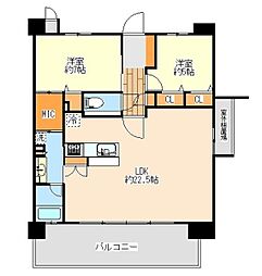 ワイズエステムコート新都心銘苅 2LDKの間取図画像