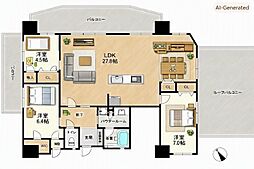 レーヴグランディ銘苅新都心2 3LDKの間取図画像