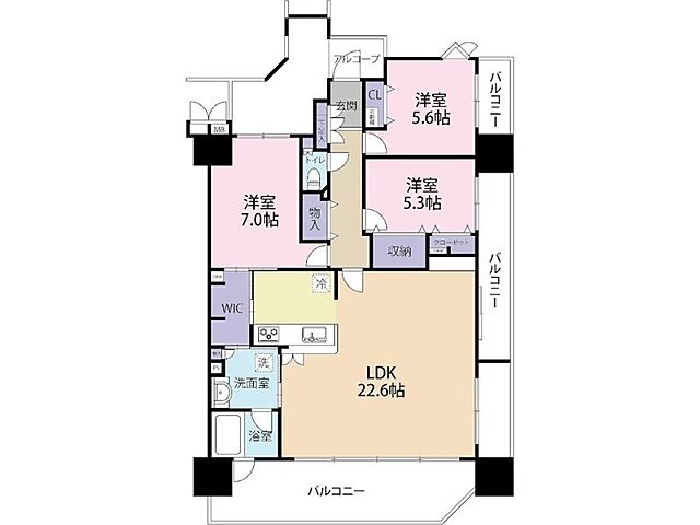 間取り Ｆステージ豊崎パークフロント 7階/700