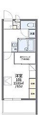 レオパレスOROKU2 1Kの間取図画像