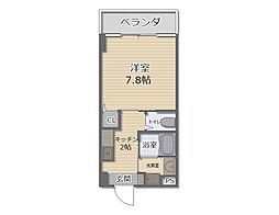 ヴィラコースト西町 1Kの間取図画像