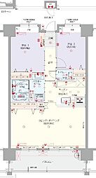 レーヴグランディてだこ浦西駅前 2LDKの間取図画像