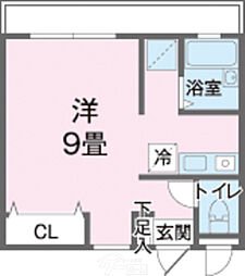 ベルアート ワンルームの間取図画像