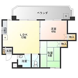 コーポ東真 2LDKの間取図画像