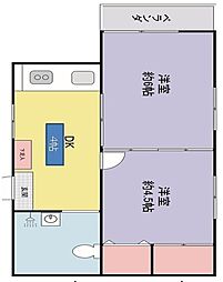 島袋アパート 2Kの間取図画像