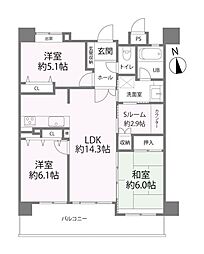 ライオンズヒルズ具志 3LDKの間取図画像