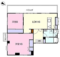 ハーバービュー・モト1 2LDKの間取図画像