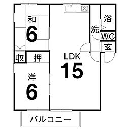 フレグランスVIP 2LDKの間取図画像