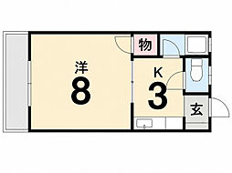 コーポモニカ 1Kの間取図画像