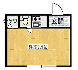 鈴木マンション 1Kの間取図画像