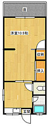 中村5丁目 1階1Kの間取り