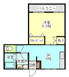 パークサイド上田 1DKの間取図画像