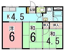 コーポ安田 3Kの間取図画像