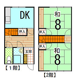 石丸アパート 2DKの間取図画像