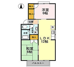 ルミエール・22C 2LDKの間取図画像