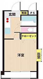 TOBEコート・T 1Kの間取図画像