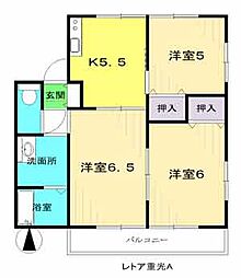 レトア重光B 3Kの間取図画像