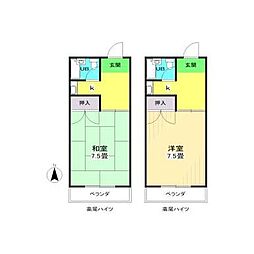 高尾ハイツ 1Kの間取図画像