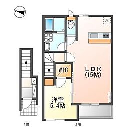 ベルヴィ 1LDKの間取図画像