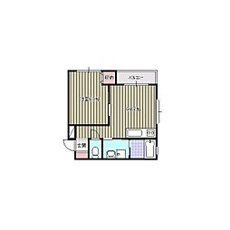ライフ坂井ビル 1DKの間取図画像