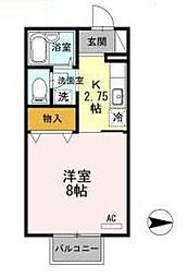 アベニューハタダ3B 1Kの間取図画像
