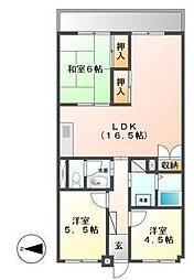 アサヒパレス庄内 3LDKの間取図画像