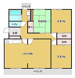 メゾネット一宮 3LDKの間取図画像