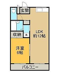 グラッド・ハウス庄内 1LDKの間取図画像