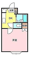ヴィレッジ21 3階1DKの間取り