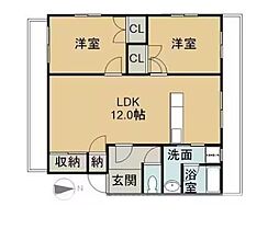 馬渕マンション 2LDKの間取図画像