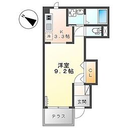 フェリーチェ 1Kの間取図画像