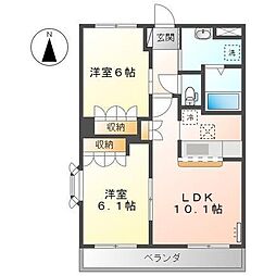 ステラ ハイム 1階2LDKの間取り