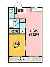 グラッド・ハウス池田 1LDKの間取図画像