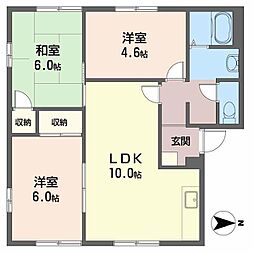 アークヒルズ中村D 3LDKの間取図画像
