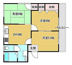 東雲ハイツ北 3DKの間取図画像
