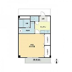 フォブール・ジャミン 1Kの間取図画像
