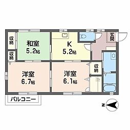 シャーメゾン長崎 3Kの間取図画像