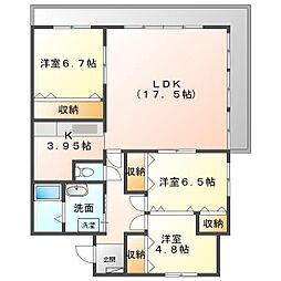 ベルレジョン 3LDKの間取図画像