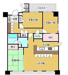 ポレスター大町603 6階3LDKの間取り