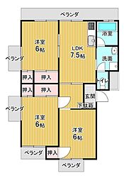 ＥＡＳＴ-1 3階3LDKの間取り