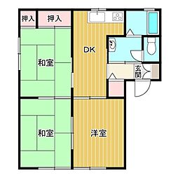 フォレストガーデンC 3DKの間取図画像
