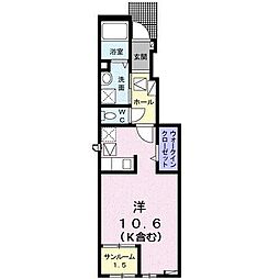 ベル・ヴィオラK5 ワンルームの間取図画像