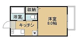 ニッセキハイツ古川 1Kの間取図画像