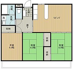 高橋マンション 3LDKの間取図画像