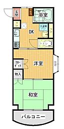マルイブーゲンビリア 2DKの間取図画像