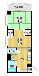 マルイブーゲンビリア 2DKの間取図画像