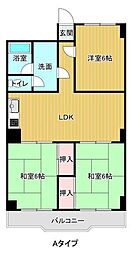 ニュー若草マンション 3LDKの間取図画像