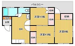 瀬戸マンション 3DKの間取図画像
