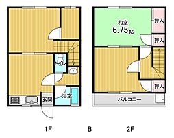 大頭ハイツ 12階3DKの間取り