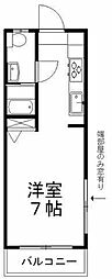 ジョイ・グリーン 2階1Kの間取り